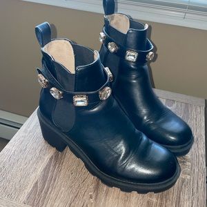 Steve Madden Chunky Rhinestone Studded Boots